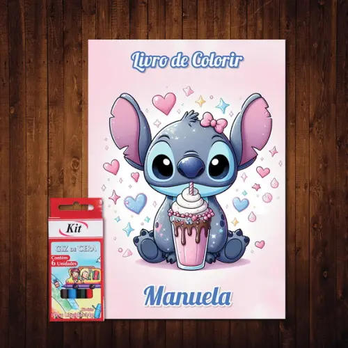Lilo e Stitch / Livro de Colorir / Giz de Cera