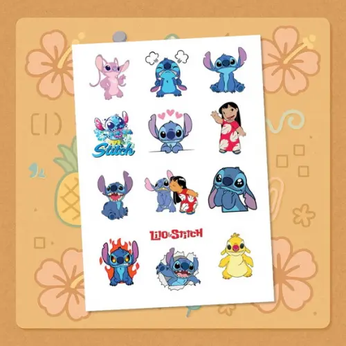 Lilo e Stitch Cartela Adesivo Tamanho A4