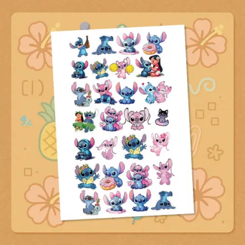 Lilo e Stitch Cartela Adesivo Tamanho A5