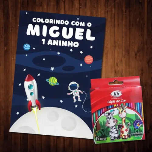 Livro de Colorir / Astronauta / Lápis de Cor