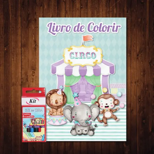 Livro de Colorir / Circo Encantado / 15x21cm / Giz de Cera