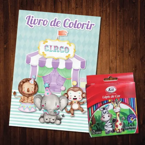Livro de Colorir / Circo Encantado / 15x21cm / Lápis de Cor