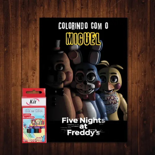 Livro de Colorir / Five Nights at Freddy's / Giz de Cera