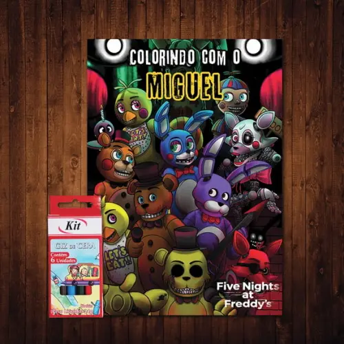 Livro de Colorir / Five Nights at Freddy's / Giz de Cera