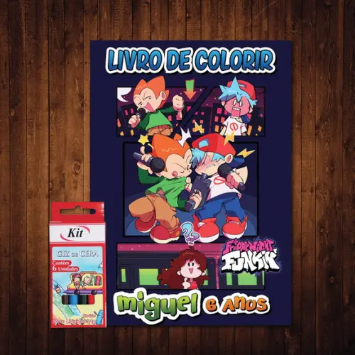 Livro De Colorir / Friday Night Funkin / Giz De Cera