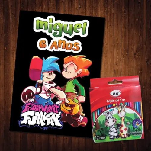 Livro De Colorir / Friday Night Funkin / Lápis De Cor
