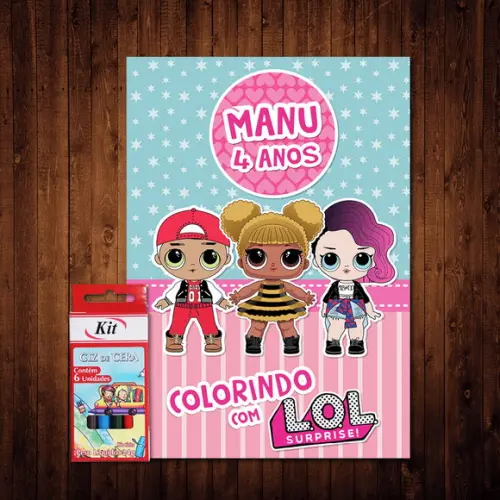 Livro de Colorir / Lol Surprise (Giz de Cera)