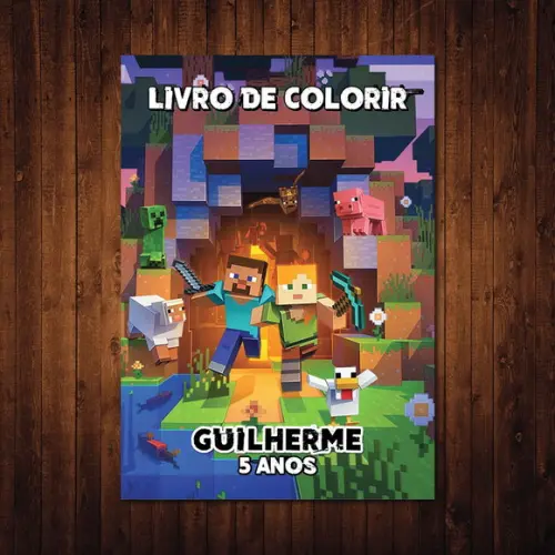 Livro de Colorir / Minecraft / 10x14cm / 20 Ilustrações