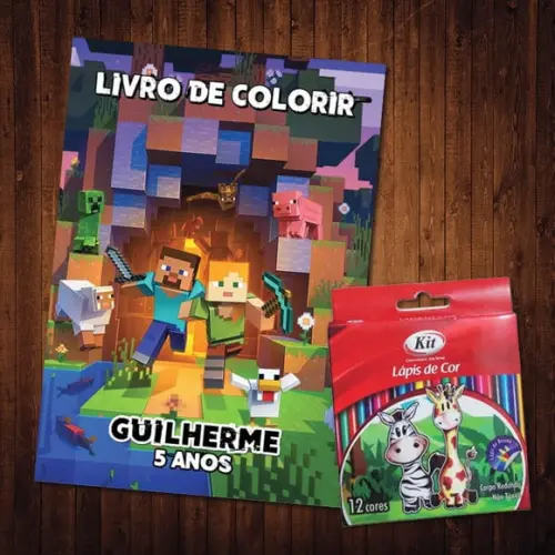 Livro de Colorir / Minecraft / 15x21cm / Lápis de Cor