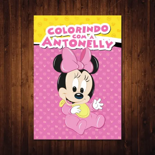 Livro de Colorir / Minnie Baby Rosa / 15x21cm