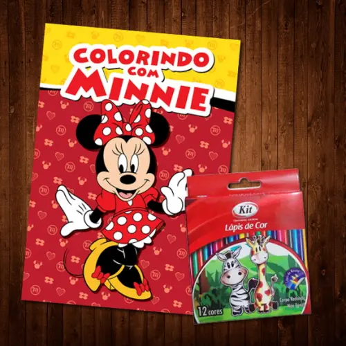 Livro de Colorir / Minnie Vermelha / Lápis de Cor / 15x21cm