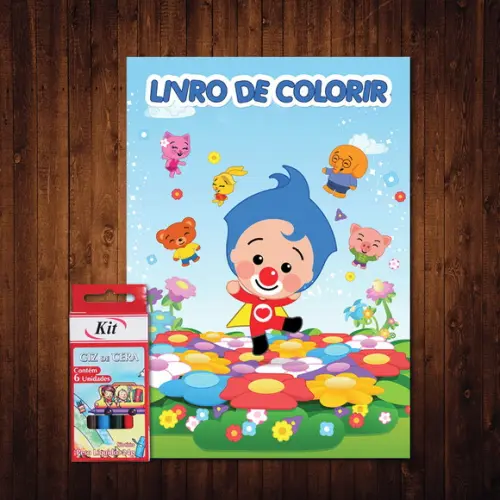 Livro de Colorir / Palhaço Plim Plim / 15x21cm / Giz de Cera