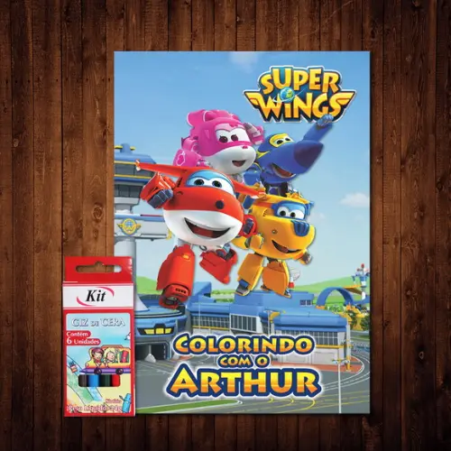 Livro de Colorir / Super Wings (Giz de Cera)