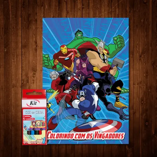 Livro de Colorir / Vingadores / Giz de Cera / 15x21cm