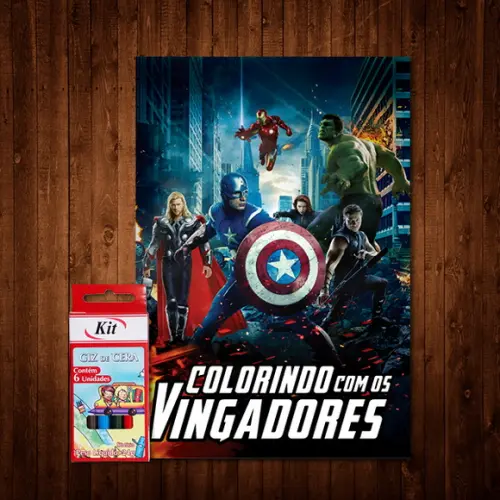 Livro de Colorir / Vingadores / Giz de Cera / 15x21cm