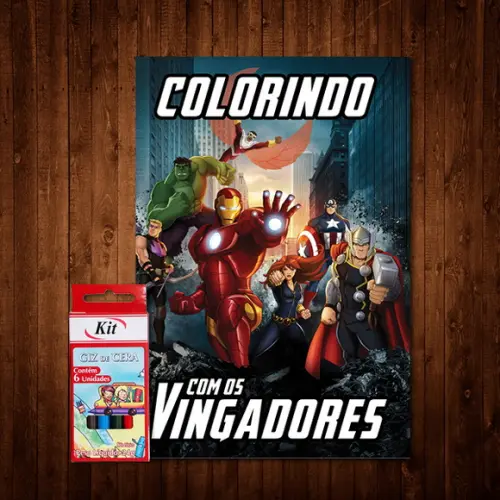 Livro de Colorir / Vingadores / Giz de Cera / 15x21cm