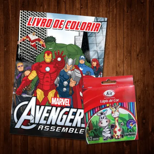 Livro de Colorir / Vingadores / Lápis de Cor / 15x21cm
