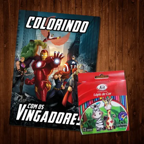 Livro de Colorir / Vingadores / Lápis de Cor / 15x21cm