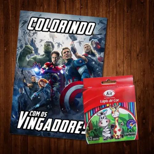 Livro de Colorir / Vingadores / Lápis de Cor / 15x21cm