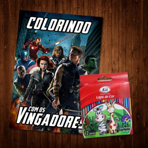 Livro de Colorir / Vingadores / Lápis de Cor / 15x21cm