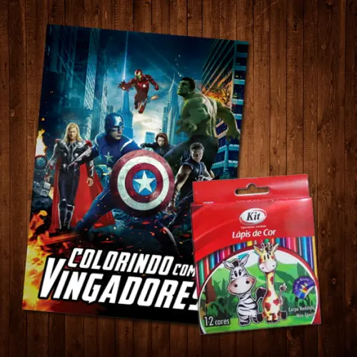 Livro de Colorir / Vingadores / Lápis de Cor / 15x21cm