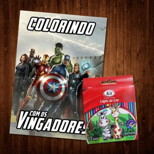 Livro de Colorir / Vingadores / Lápis de Cor / 15x21cm