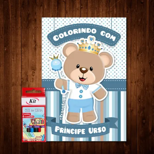 Livro de Colorir do Príncipe Urso (Giz de Cera)
