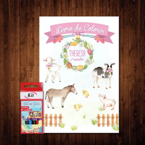 Livro de Colorir Fazendinha Candy Colors (Giz de Cera)
