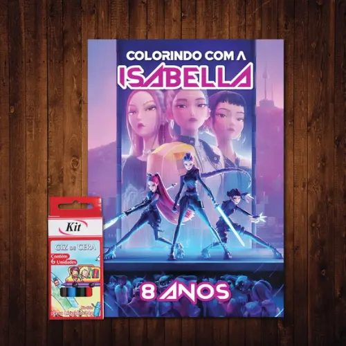 Livro de Colorir Guerreiras do Kpop 15x21cm Giz de Cera