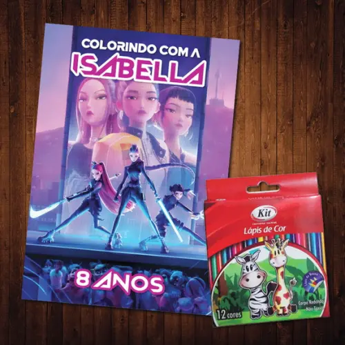 Livro de Colorir Guerreiras do Kpop 15x21cm Lapis de Cor
