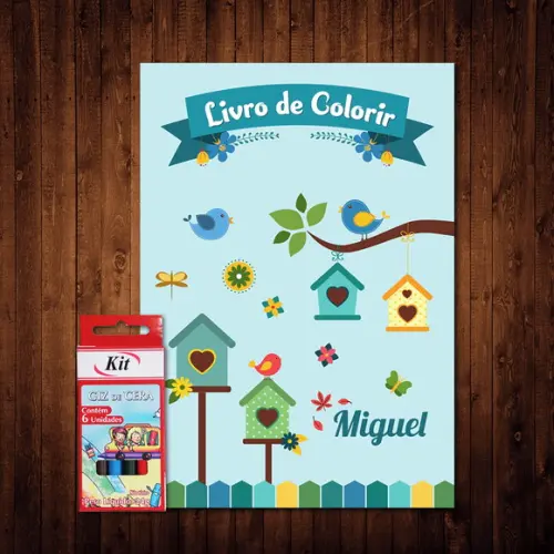 Livro de Colorir Jardim dos Passarinhos (Giz de Cera)