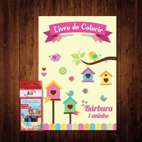 Livro de Colorir Jardim dos Passarinhos (giz de Cera)