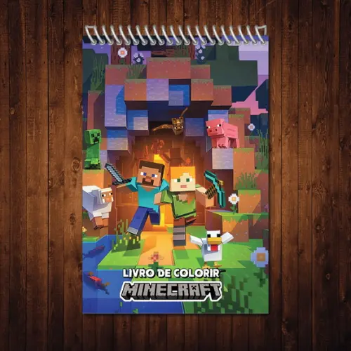 Minecraft / Livro de Colorir / Risque e Rabisque / Espiral A5