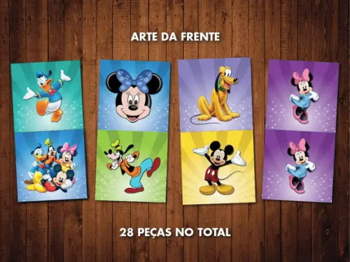 Minnie e Mickey / Jogo da Memória e Dominó / mdf / Organza