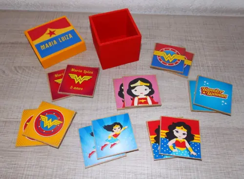 Mulher Maravilha Baby / Jogo da Memória / mdf / 7 Pares
