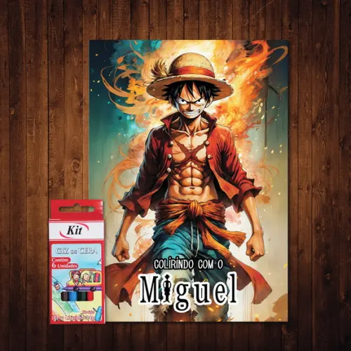 One Piece / Livro de Colorir / 15x21cm / Giz de Cera
