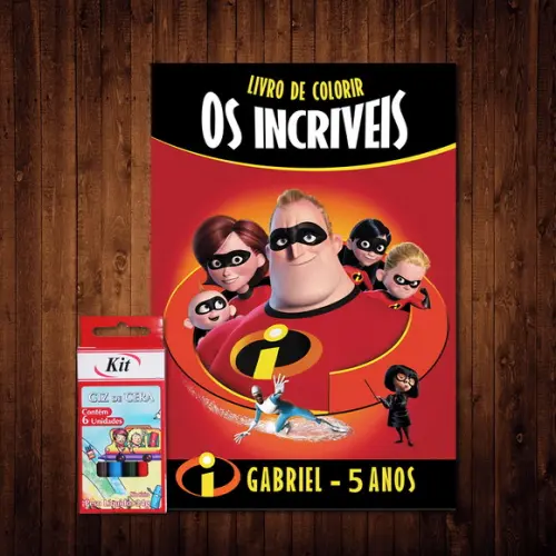 os Incríveis / Livro de Colorir / Giz de Cera
