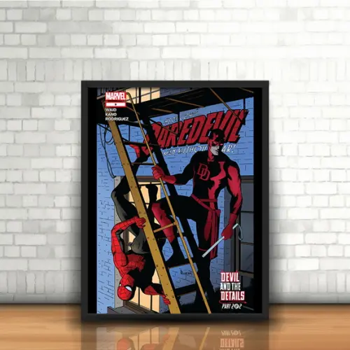 Quadro / Demolidor e Homem Aranha / 20x30cm / com Vidro