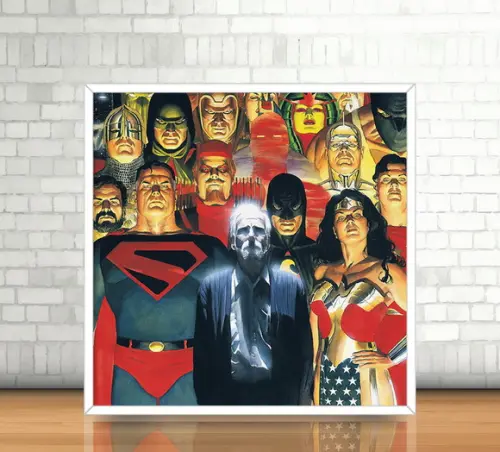 Quadro Alex Ross / Liga da Justiça (20x20cm)