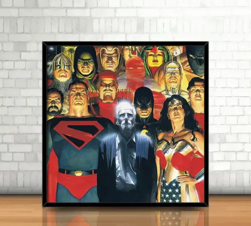 Quadro Alex Ross / Liga da Justiça (20x20cm)