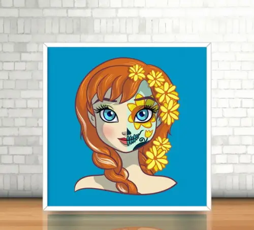 Quadro Anna (Frozen) /Catrina (20x20cm)