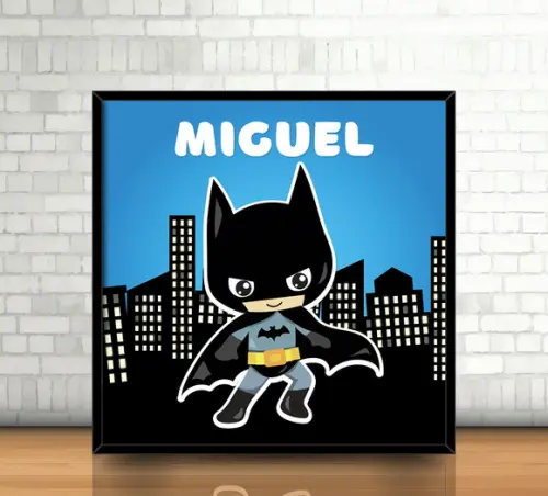 Quadro Batman / Personalizado (20x20cm)