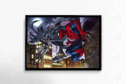 Quadro Batman vs Homem-Aranha