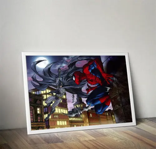 Quadro Batman vs Homem-Aranha