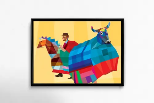 Quadro Boi-de-mamão / 20x30cm / Com Vidro