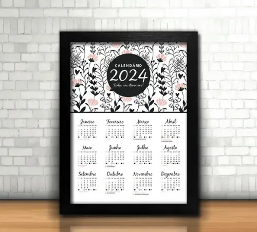 Quadro Calendário Floral