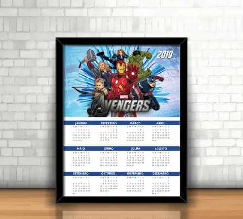 Quadro Calendário Vingadores