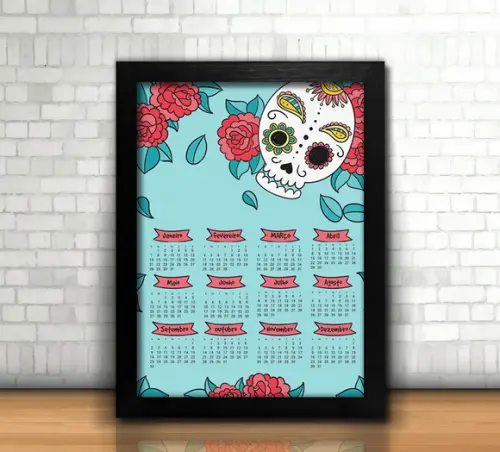Quadro Calendário Catrina
