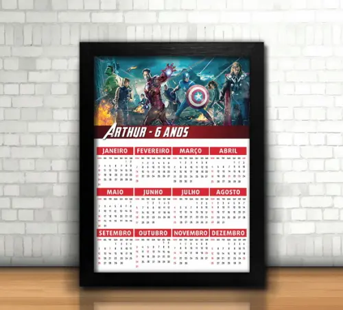Quadro Calendário Vingadores