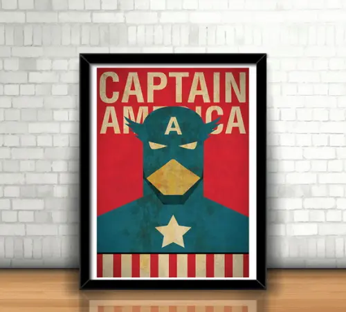 Quadro Capitão América / Minimalista